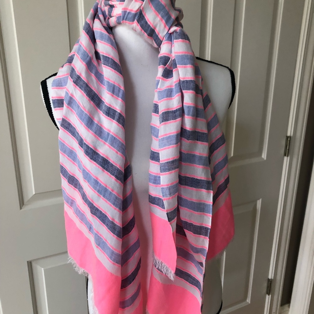Talbots Viscose Linen Striped Scarf